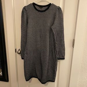 COS Navy & White Tile Pattern Sweater Dress